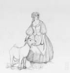 Sketch-a-day 26-07-13: Girl with a Goat by ThroughMyThoughts