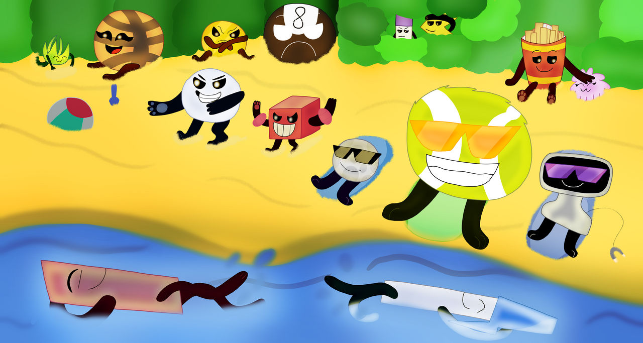 13th Anniversary of BFDI I Day at Beach by Mirkoslavec on DeviantArt
