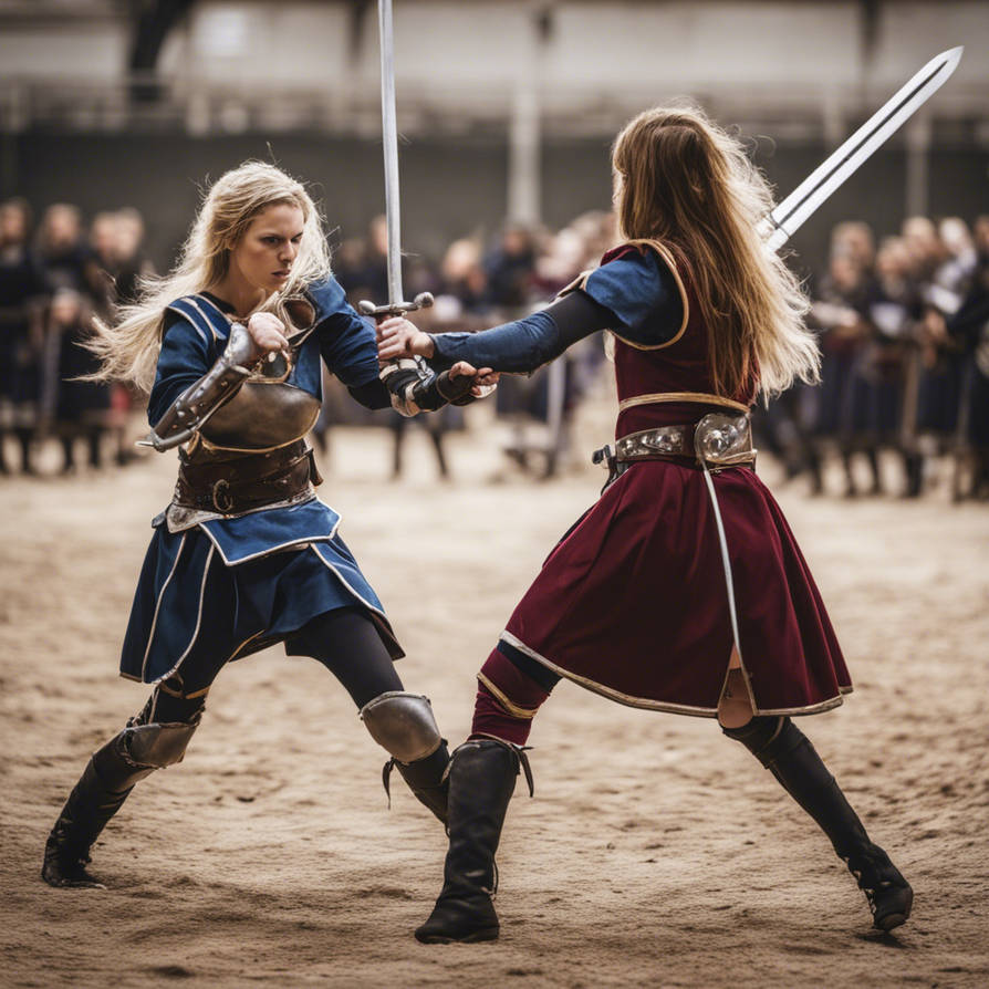 Cavaliers Girls Fight, Mediaevil, Arena, Swords, G