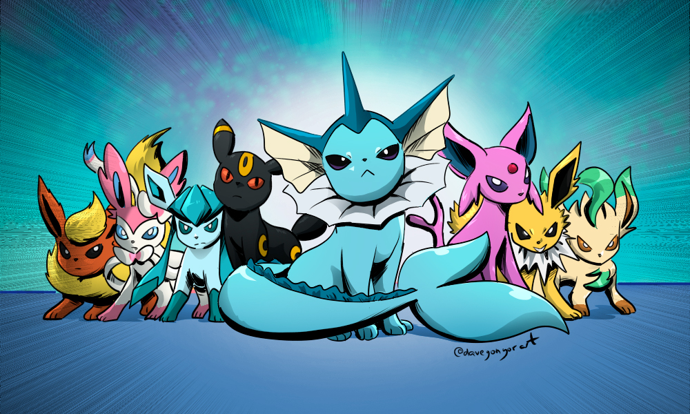 my eevee evolutions by okami7577 on DeviantArt