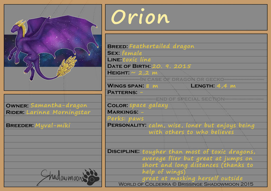 WoC: Mount ID: Orion