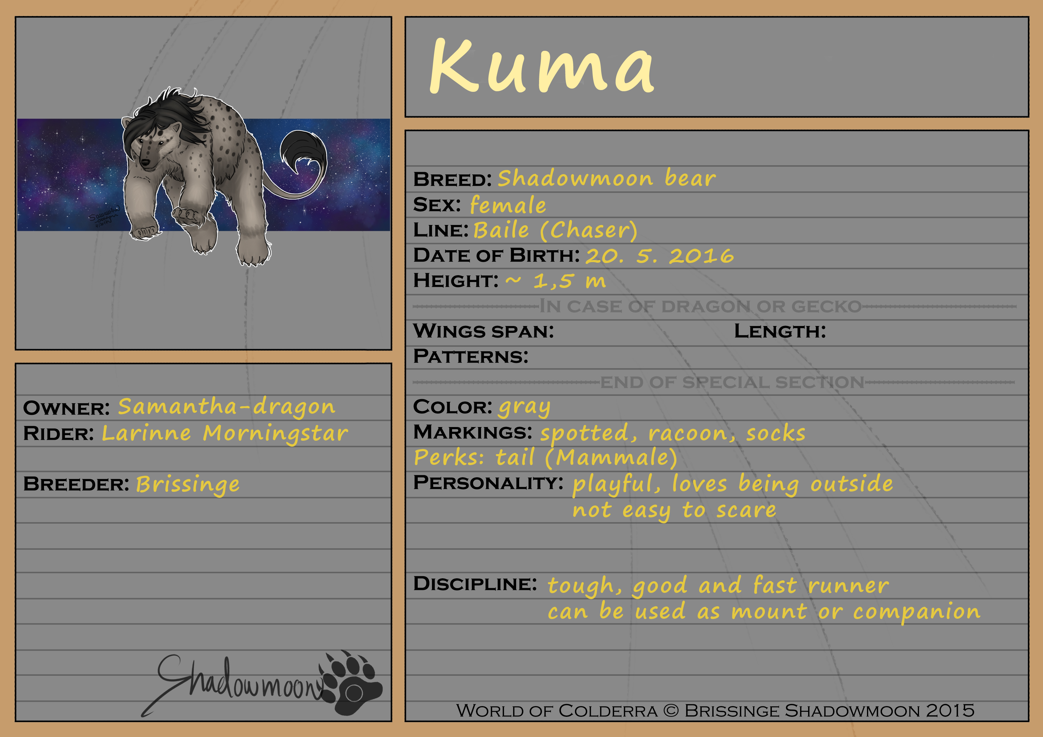 WoC: Mount ID: Kuma