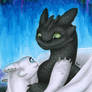 FanArt: Toothless and white night fury girlfriend