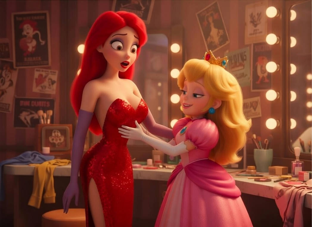 Peach Rabbit Getting Mad Princess Peach gets her revenge on Jessica Rabbit! by satter123 on ...