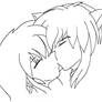 InuYasha and Kagome Kissing