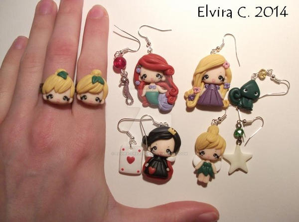 Disney polymer clay earrings