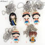 Anime necklaces (Cat's eye, One Piece, Yakko)