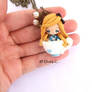 Alice in cup polymer clay necklace