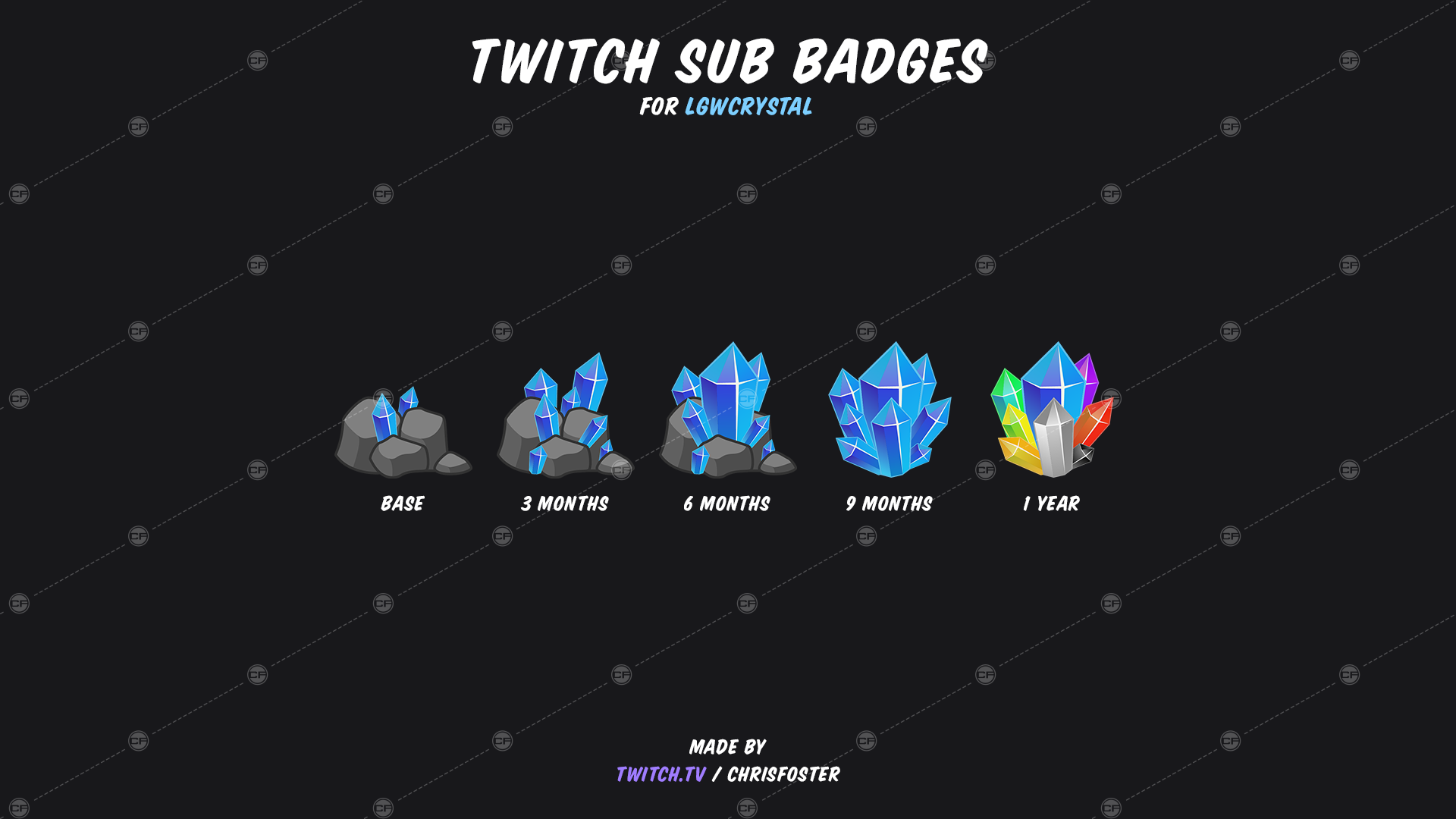 Crystal Cat Sub Badges | Twitch Sub Badges