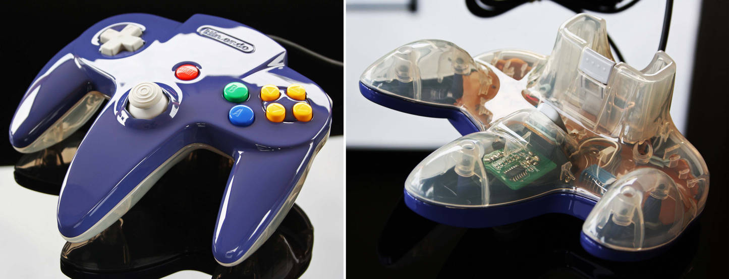 custom indigotransparent N64 controller with game by Zoki64 on DeviantArt
