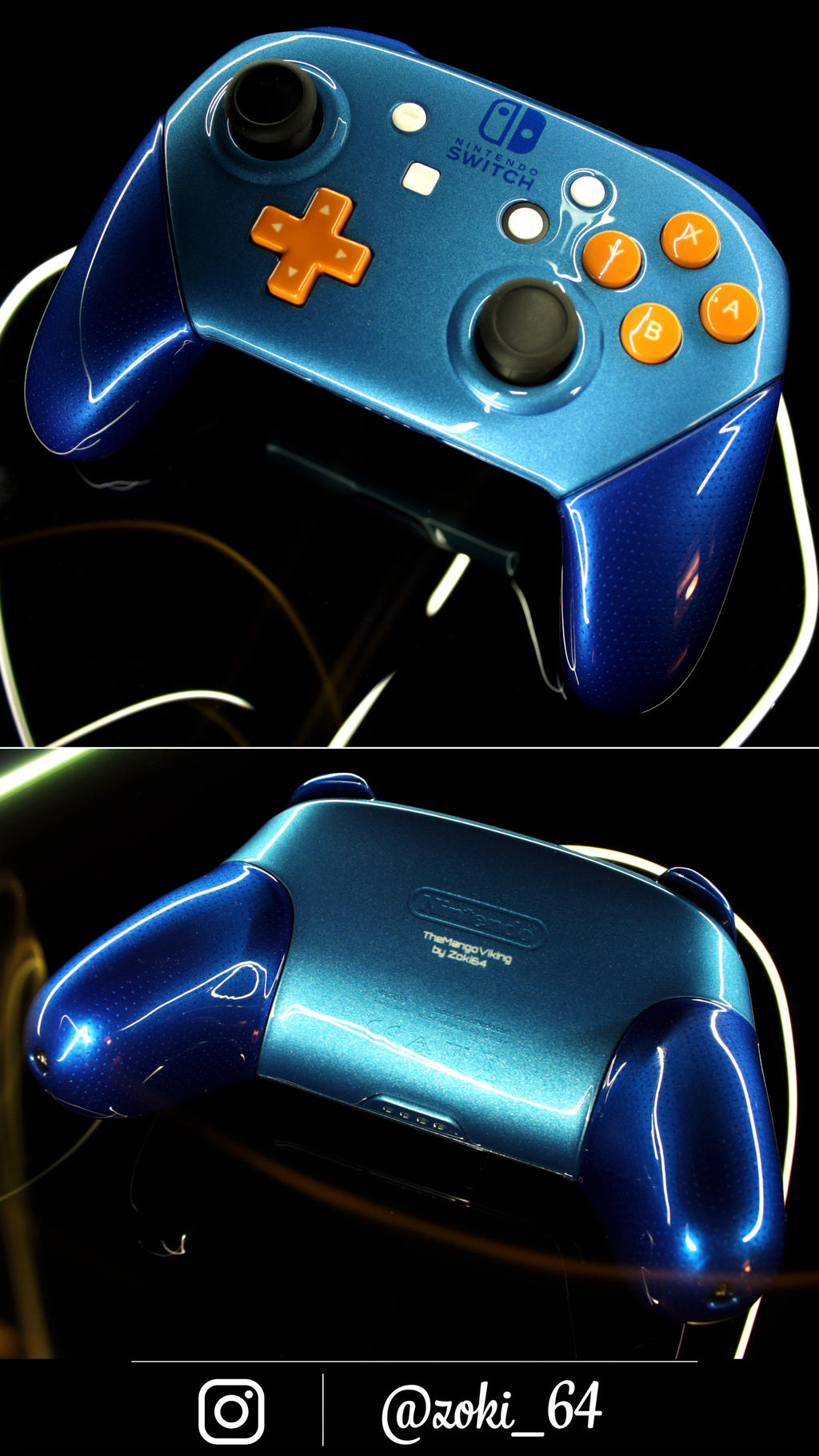 custom pearl blue Nintendo Swich pro controller by Zoki64