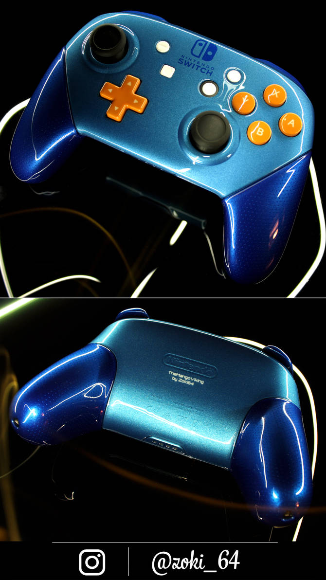 custom pearl blue Nintendo Swich pro controller by Zoki64