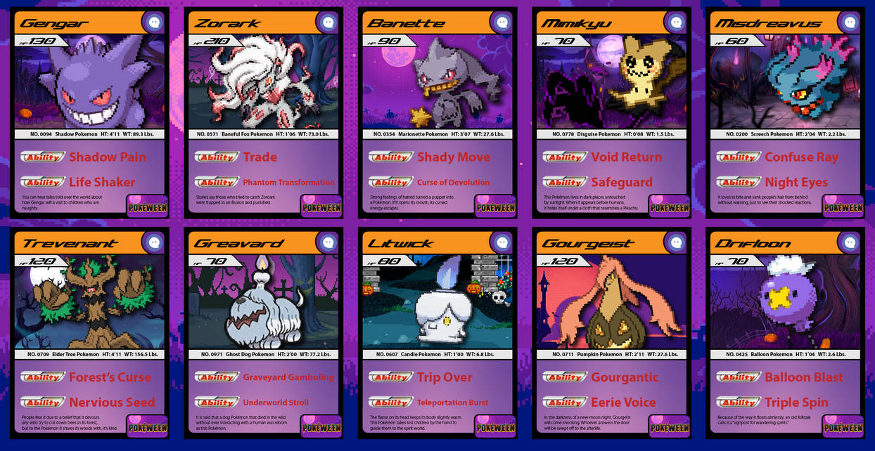 all ghost type pokemon cards Pokmon Center: Pokmon TCG: Ghostly Gathering Card Sleeves (65 Sleeves) : Toys & Games Ghost Type Cards