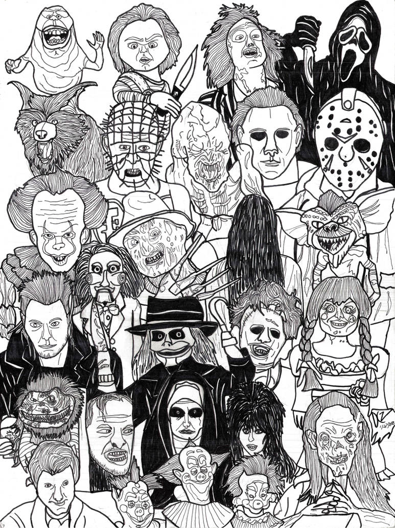 Horror Character Collage (remake) by DCZSamuraiRaven95 on DeviantArt