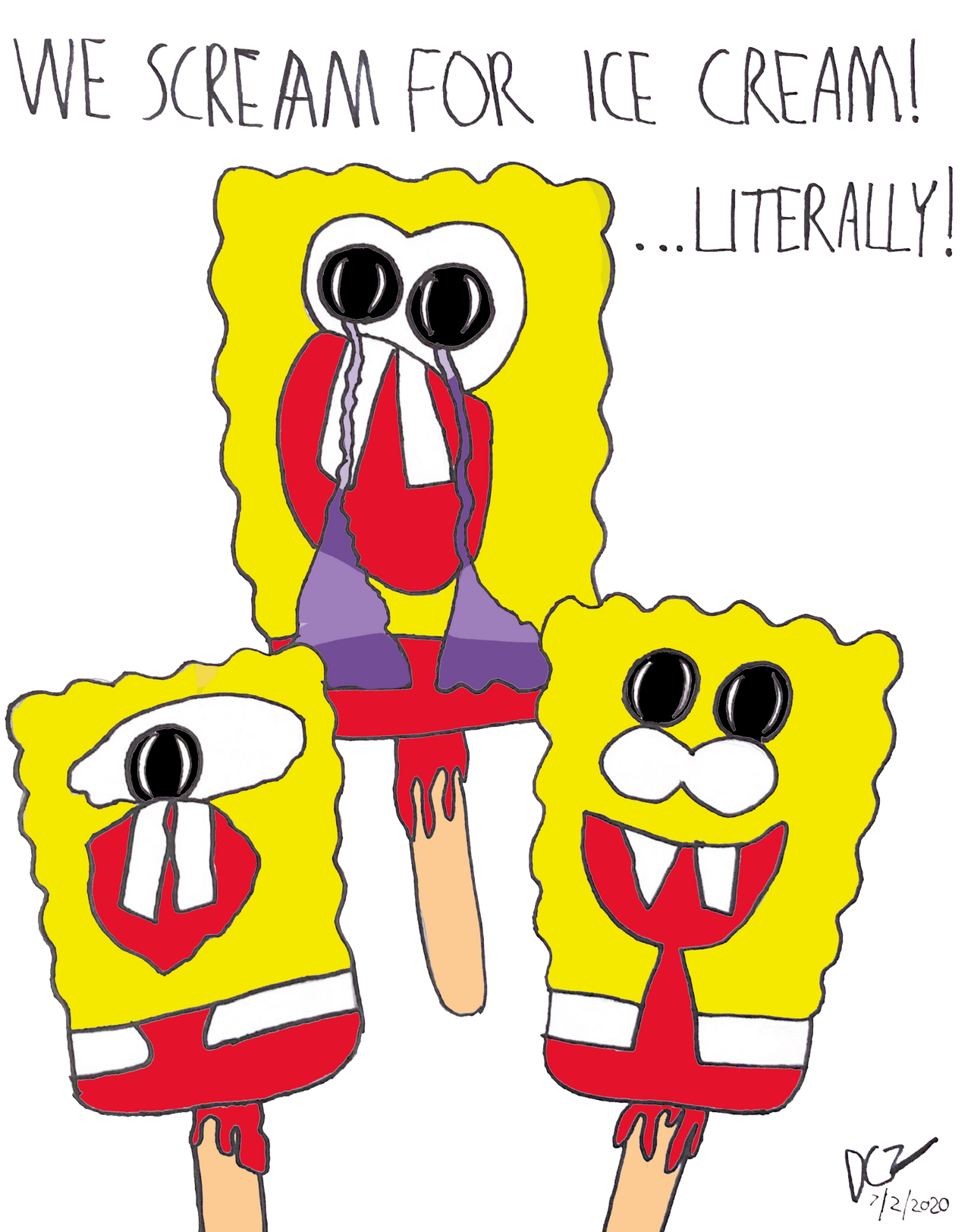 Spongebob Mutating Mutated SpongeBob Popsicles (Colorized version) by DCZ-Samurai-Raven95 ...