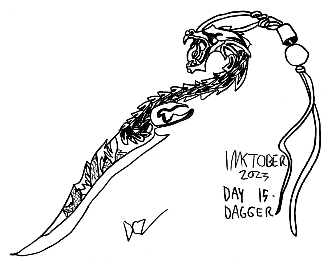 Inktober 2023 Day 15 - Dagger by DCZ-Samurai-Raven95 on DeviantArt