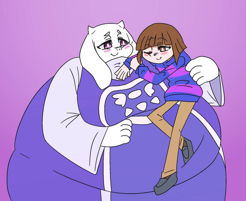 Fallen Child and Toriel Hugging Each Other by Cellosos on DeviantArt