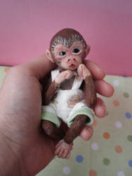 Ooak Baby Monkey Sculpture