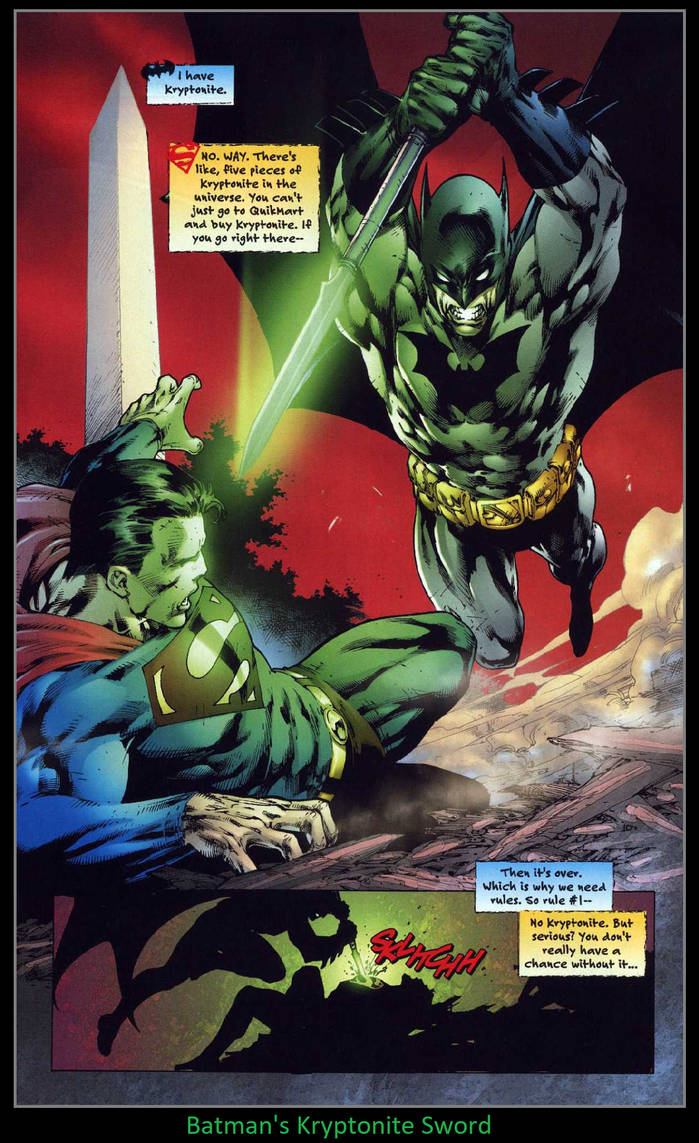 Batman Using Kryptonite Batman's Kryptonite sword by MagicalKeyPizzaDan on DeviantArt