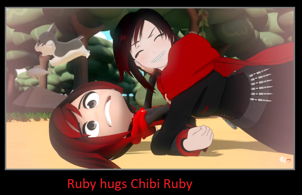 Ruby hugs Chibi Ruby by MagicalKeyPizzaDan on DeviantArt