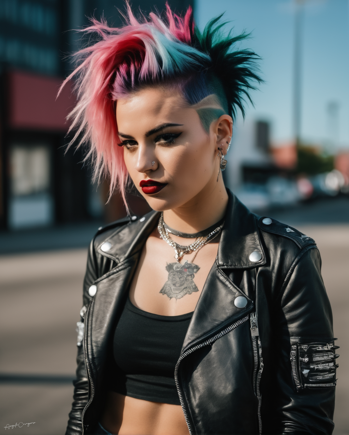 Female top punk outfit