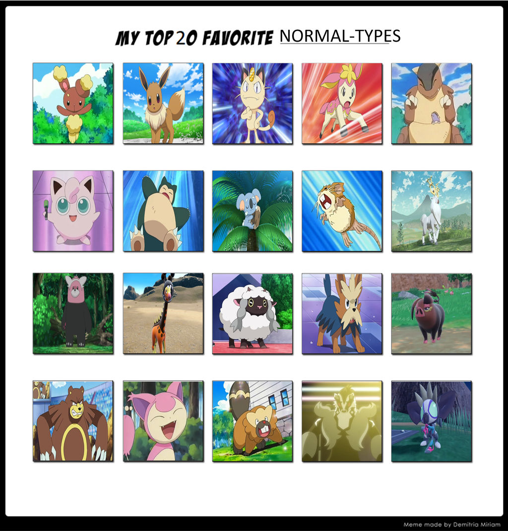 My Top 20 Favourite Normal-Type Pokemon by TheTrainMrMenPonyFan on ...
