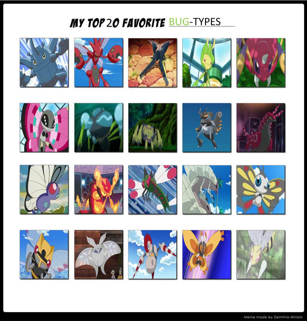Pokemon Rarest Bug Type My Top 20 Favourite Bug-Type Pokemon by TheTrainMrMenPonyFan on DeviantArt