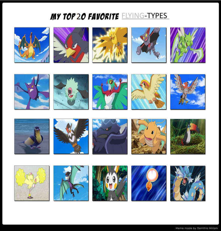 My Top 20 Favourite Flying-Type Pokemon by TheTrainMrMenPonyFan on ...
