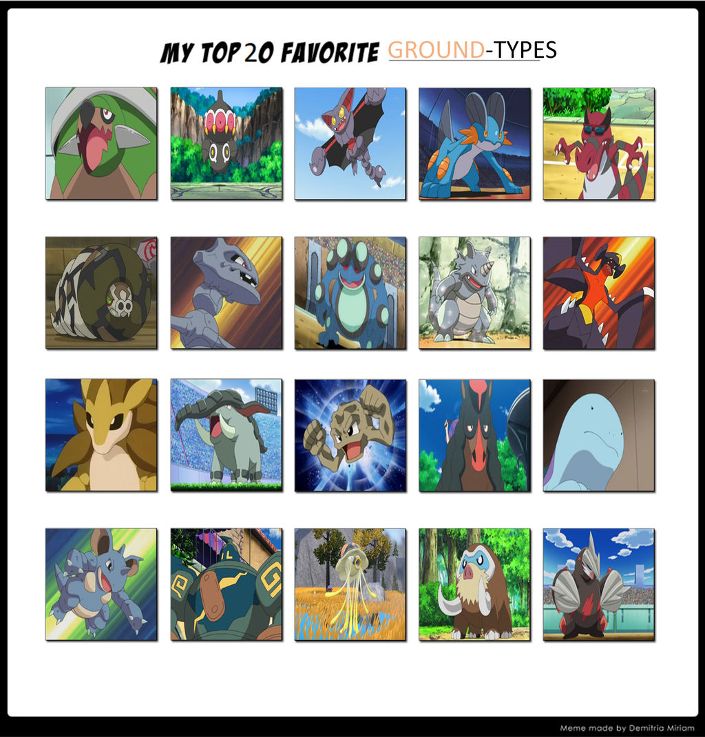 My Top 20 Favourite Ground-Type Pokemon by TheTrainMrMenPonyFan on ...