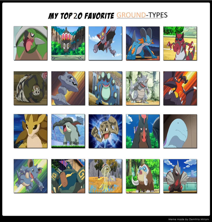 My Top 20 Favourite GroundType Pokemon by TheTrainMrMenPonyFan on