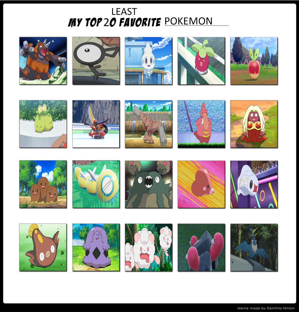 Lesser Pokemon My Top 20 Least Favourite Pokemon by TheTrainMrMenPonyFan on DeviantArt