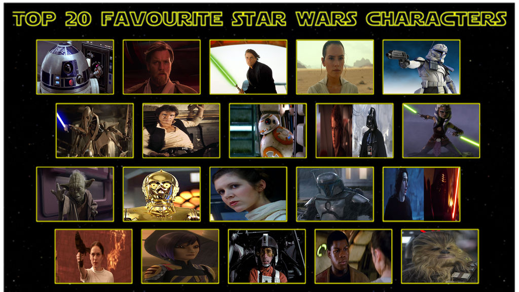 My Top 20 Favourite Star Wars Characters By Thetrainmrmenponyfan On