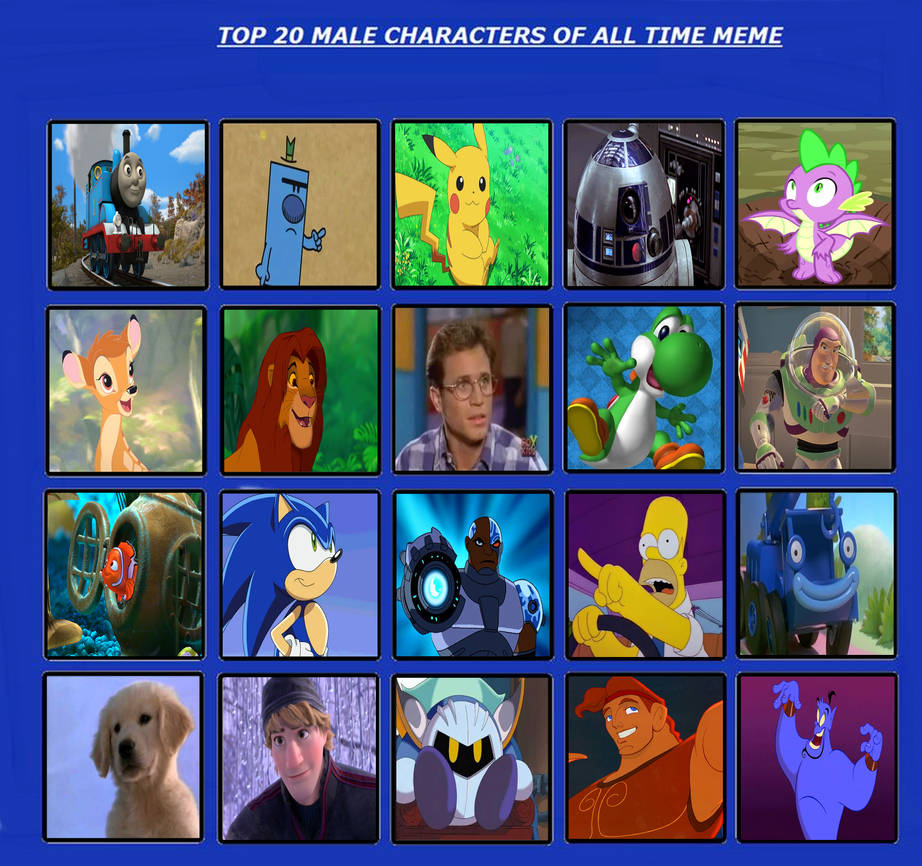 Top 20 Favourite Male Characters by TheTrainMrMenPonyFan on DeviantArt