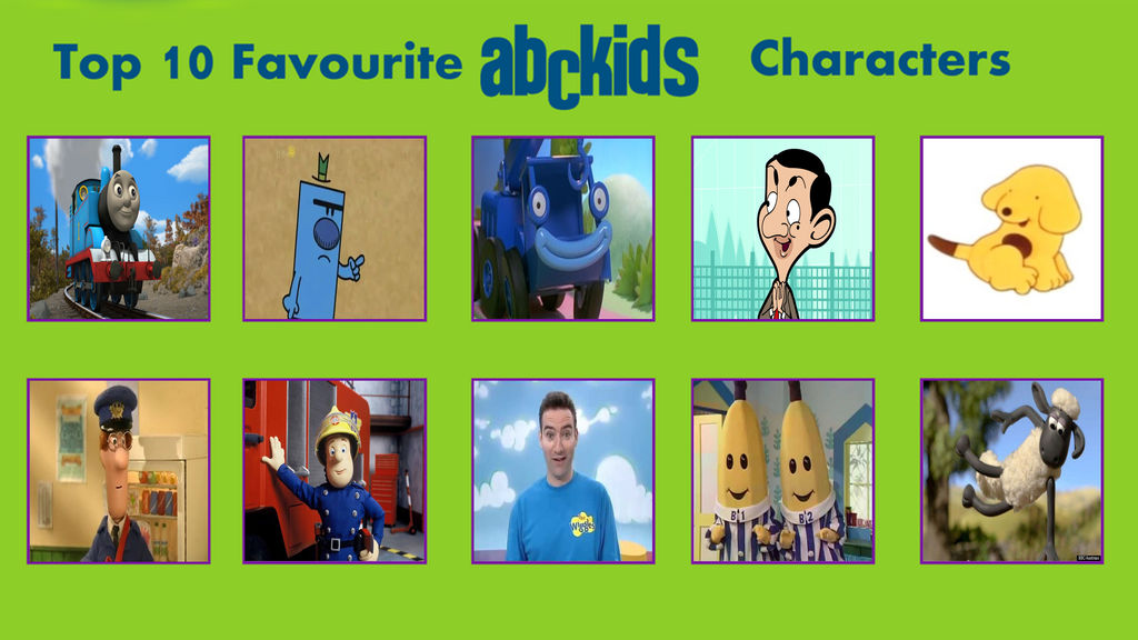 My Top 10 Favourite ABC For Kids Characters by TheTrainMrMenPonyFan on ...