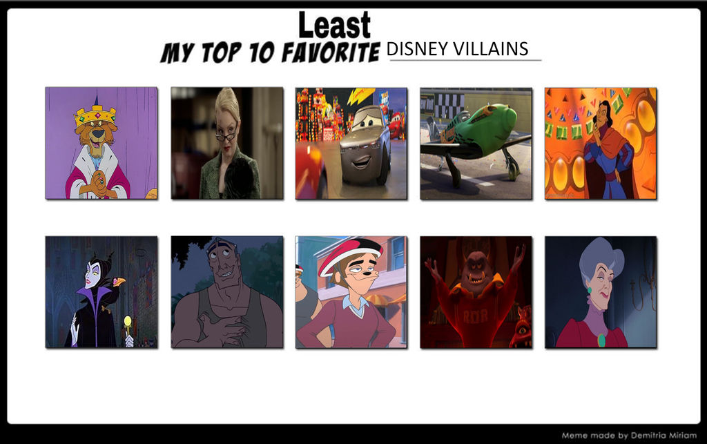 My Top 10 Least Favourite Disney Villains by TheTrainMrMenPonyFan on ...