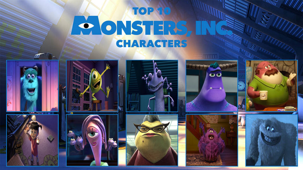 Top 10 Monsters Inc Characters by Media201055 on DeviantArt