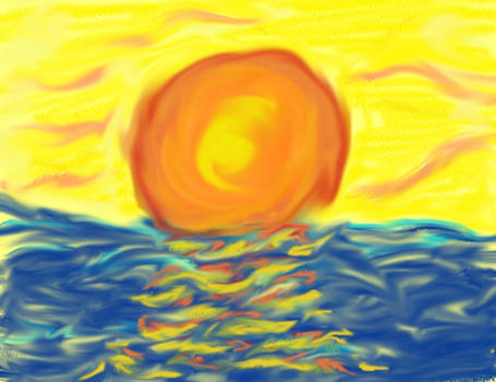 Sun ocean scene JPG