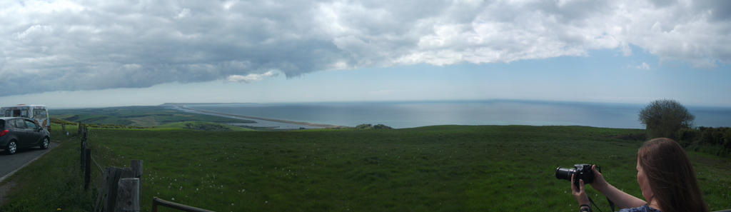 Chesil beach panorama