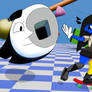 Ena and Moony in 3D land