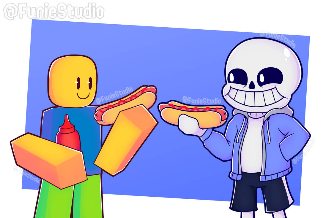 Noob and Sans by Funie on DeviantArt