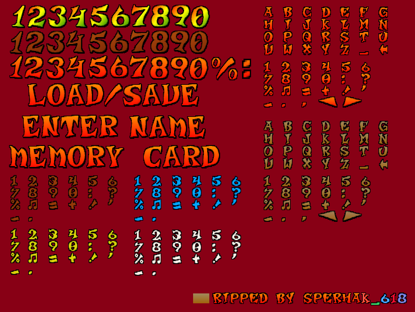 Crash: Font Sprites By Sperhak618 On DeviantArt