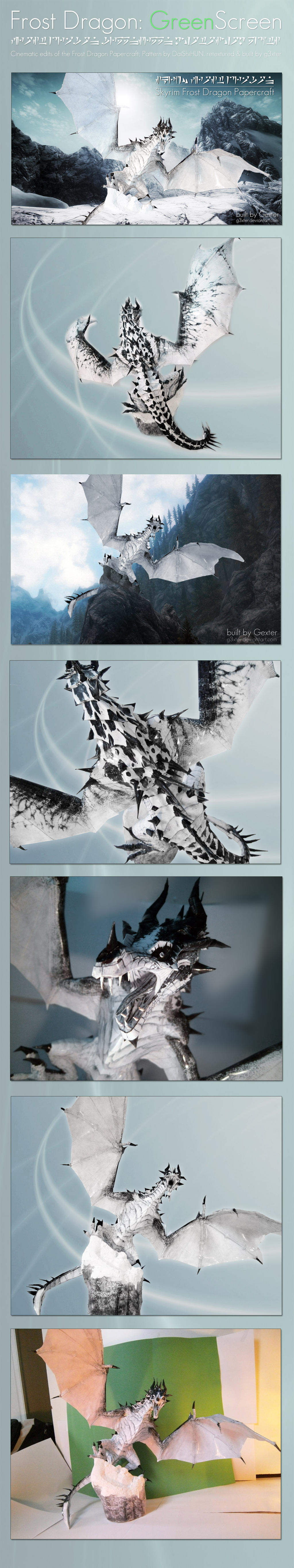 Skyrim Frost Dragon Papercraft - Greenscreen comp. by g3xter on DeviantArt