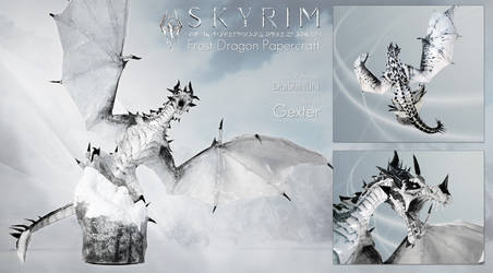 Skyrim Frost Dragon Papercraft Cover 1