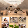 Wall-E papercraft diorama