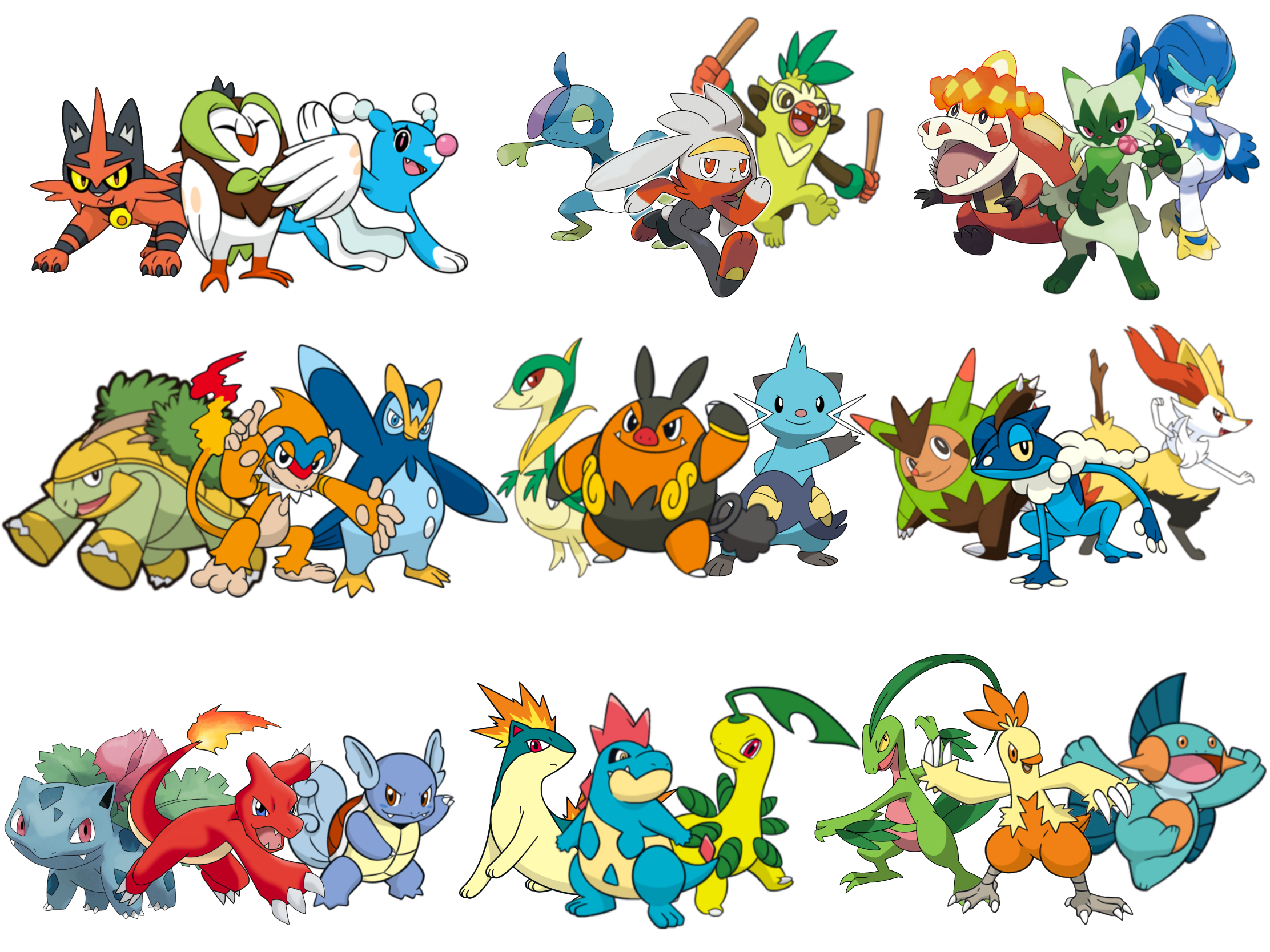 Pokemon X and Y starters evolutions by RZGmon200 on DeviantArt