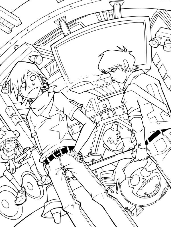 Gorillaz Lines By LoganChildress On DeviantArt gorillaz-lines-by-loganchildress-on-deviantart