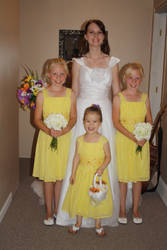 Bride, and the three flower girls