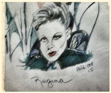 Regina in felt tip pen and pastels