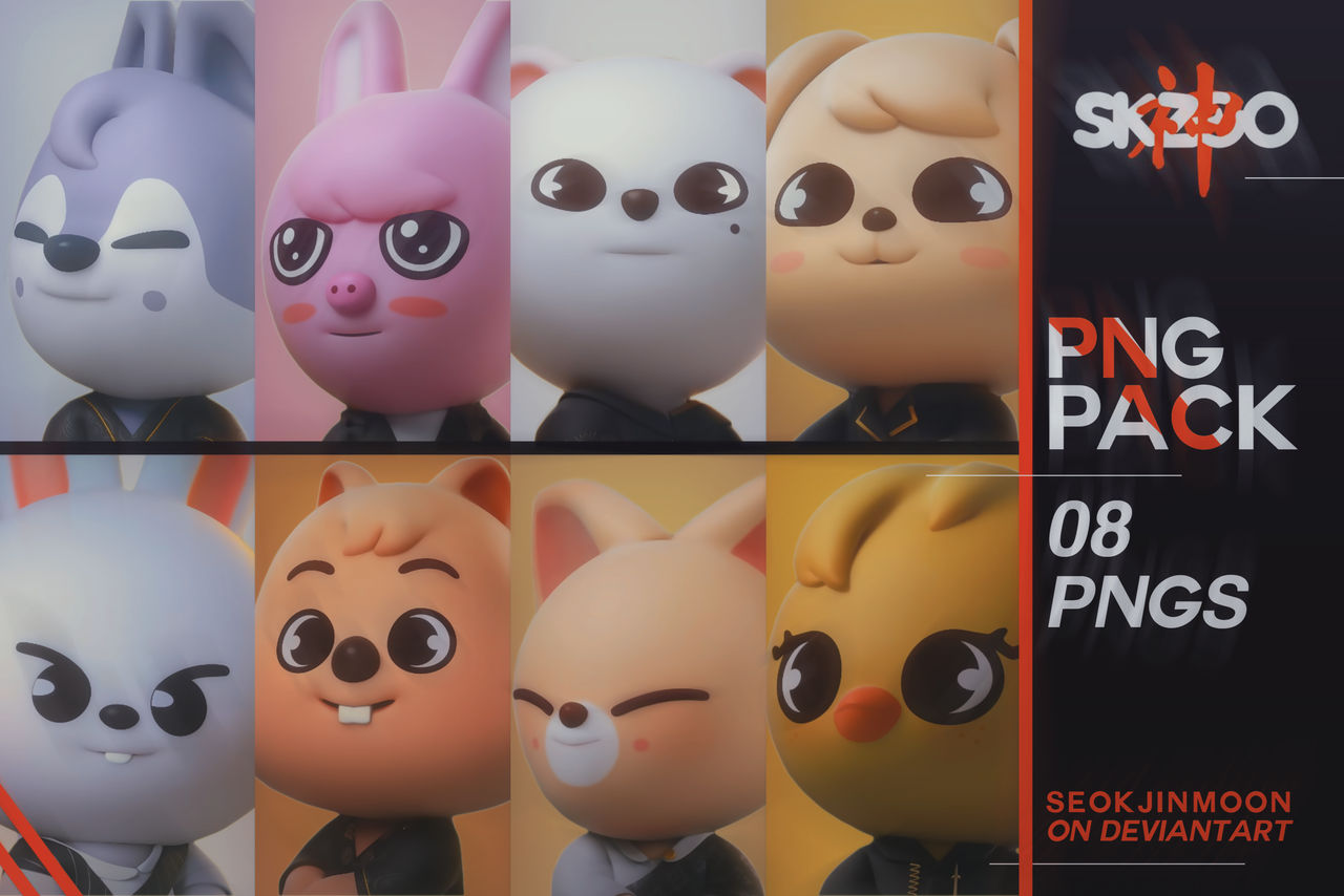 PNG PACK 011: SKZOO (STRAY KIDS) by seokjinmoon on DeviantArt