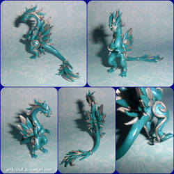 Blue and silver dragon